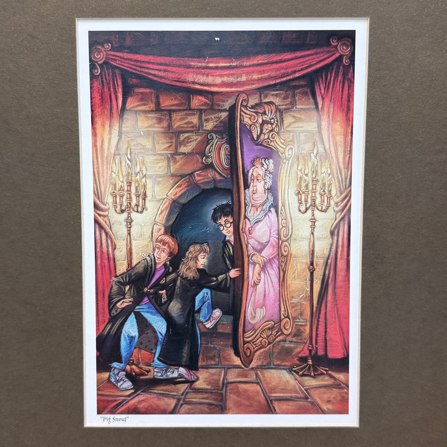 Harry Potter Pig Snout Fred Bode Framed Art Print 2000