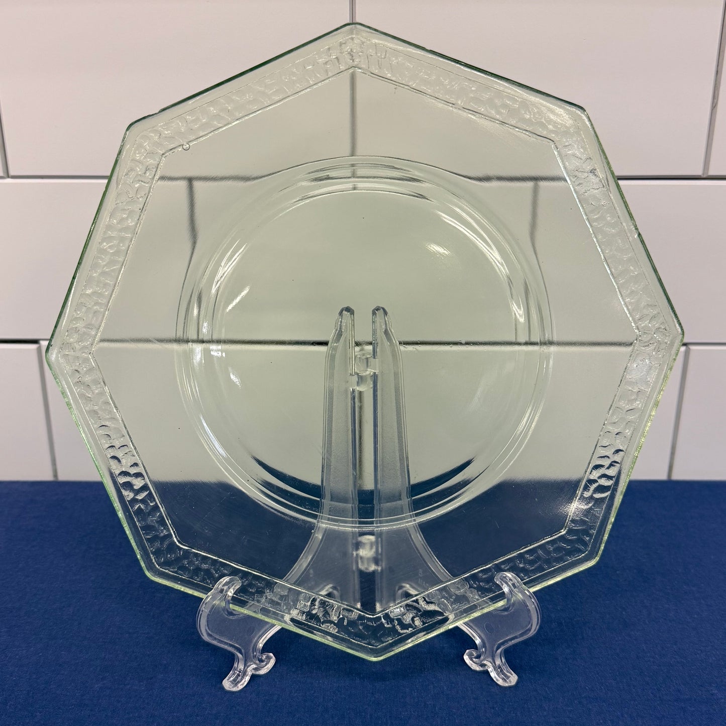 Uranium Glass Sherbet Dish & Plate Lot of 10 Vintage 1930s