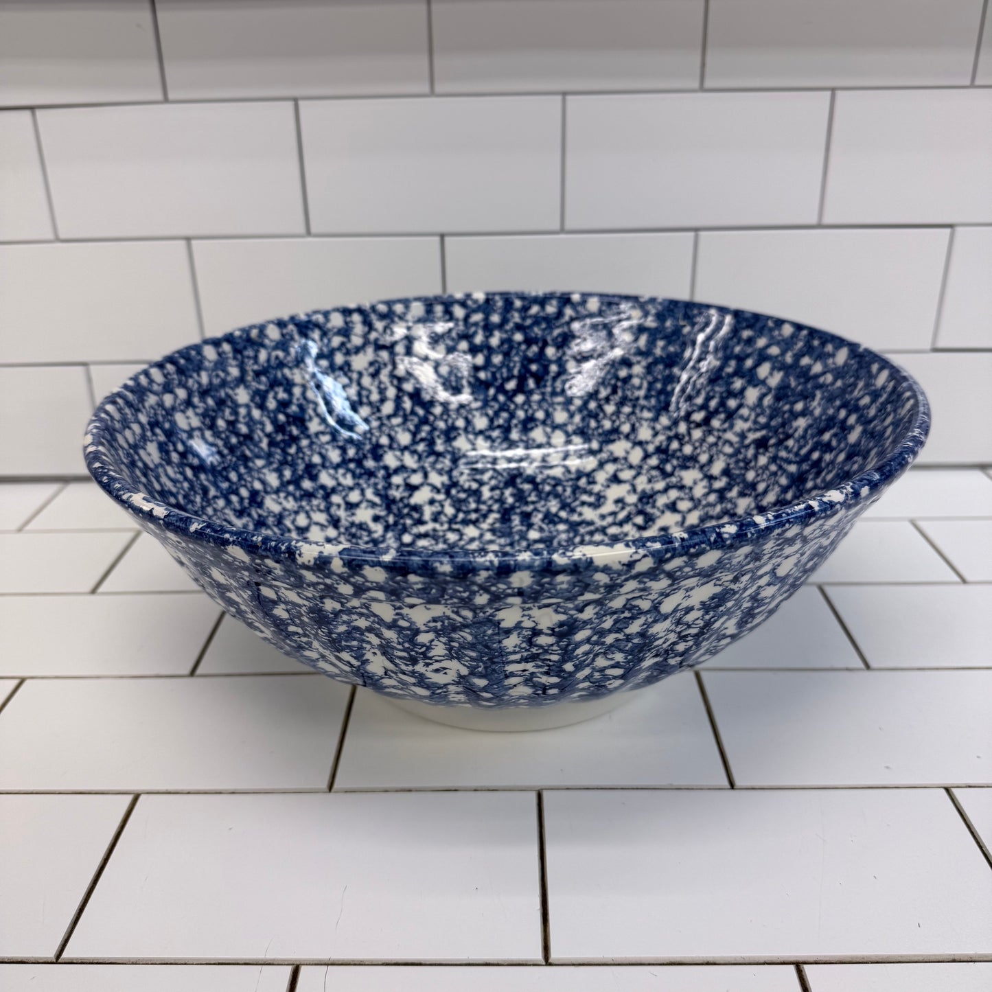 Roma Inc Italian Blue Spongeware Serving Bowl