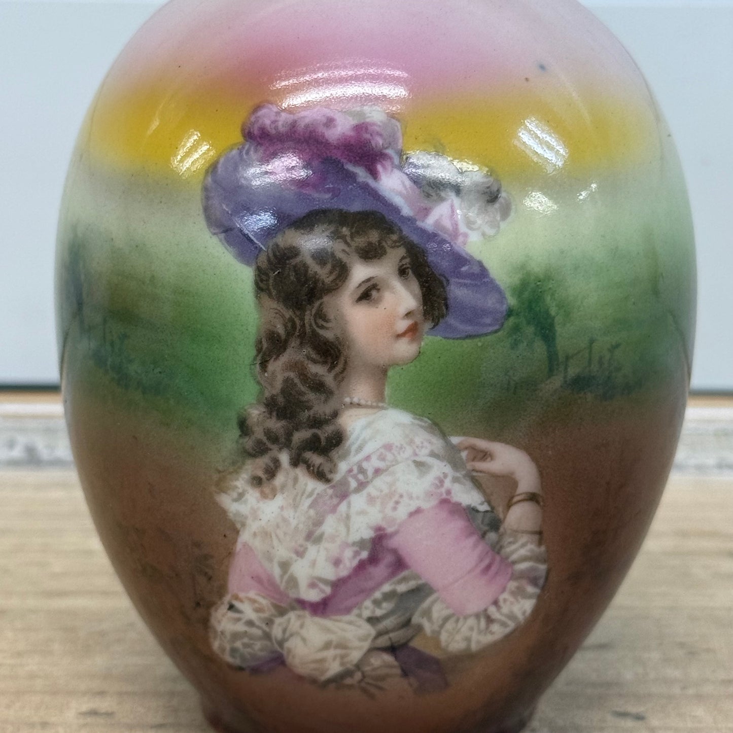 Royal Bayreuth Bud Vase Portrait Bavarian Antique Porcelain
