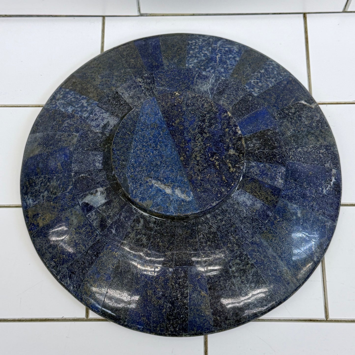 Lapis Lazuli Stone Bowl Blue Pedestal Dish