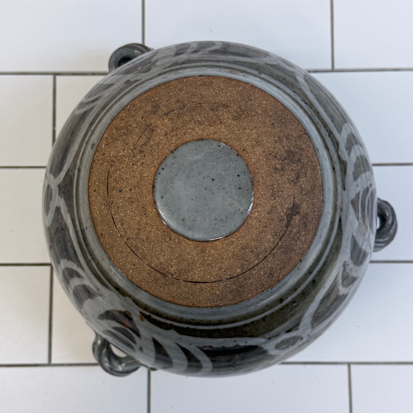 Studio Art Pottery Stoneware Planter Gray Glaze