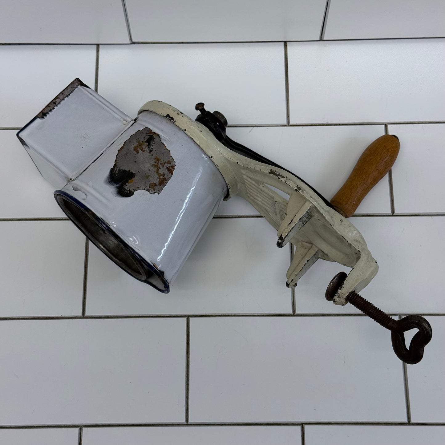 Julius No. 7 German Cast Iron Food Mill Enamel Grinder