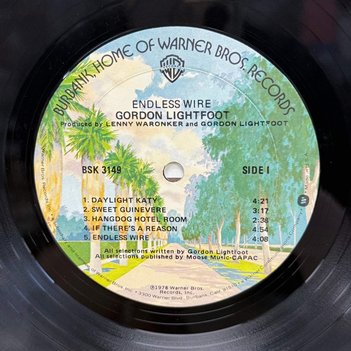 Gordon Lightfoot Endless Wire Vinyl Record LP 1978 #BSK 3149