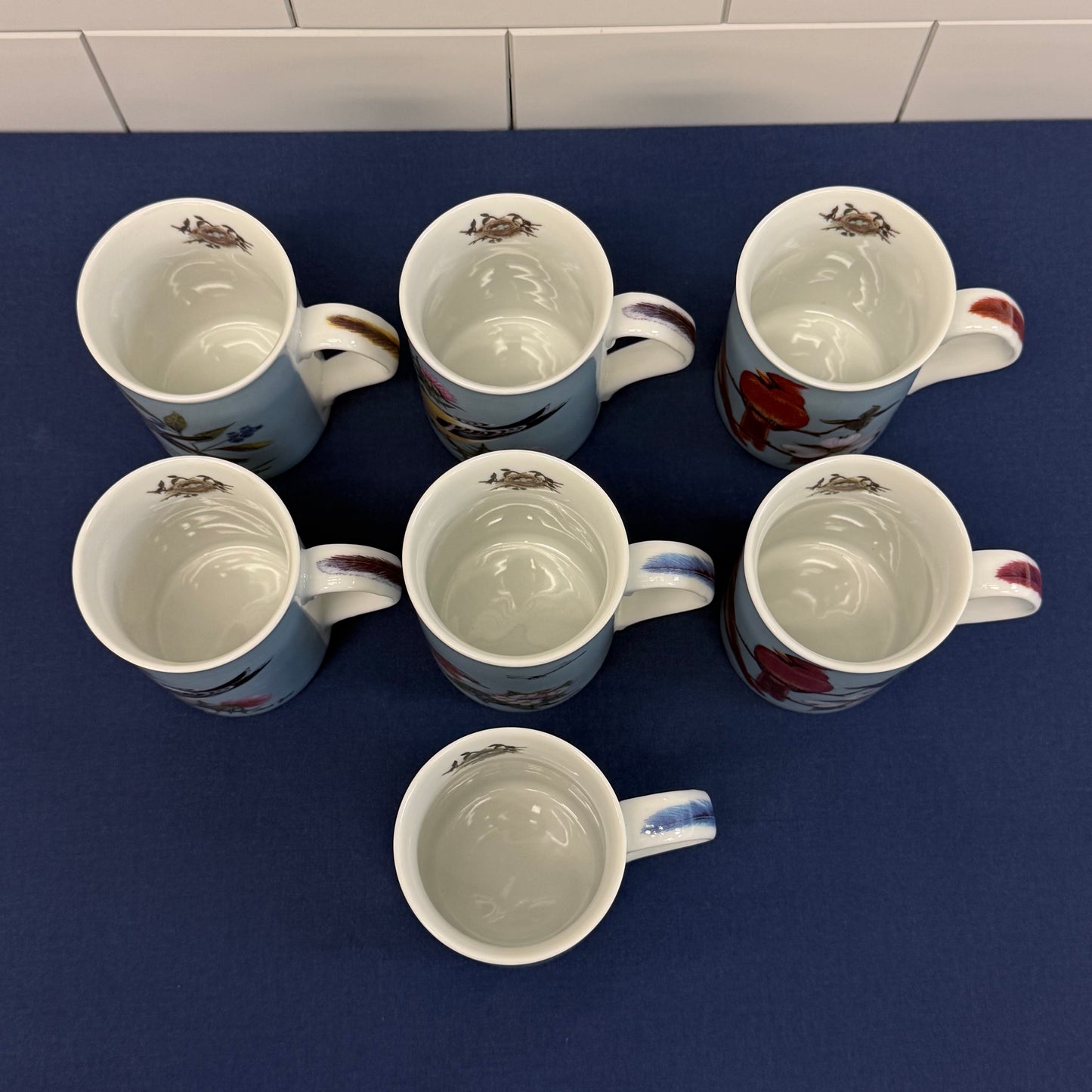 Inhesion Garden Birds Mug Set of 7 by Maria Ryan Porcelain
