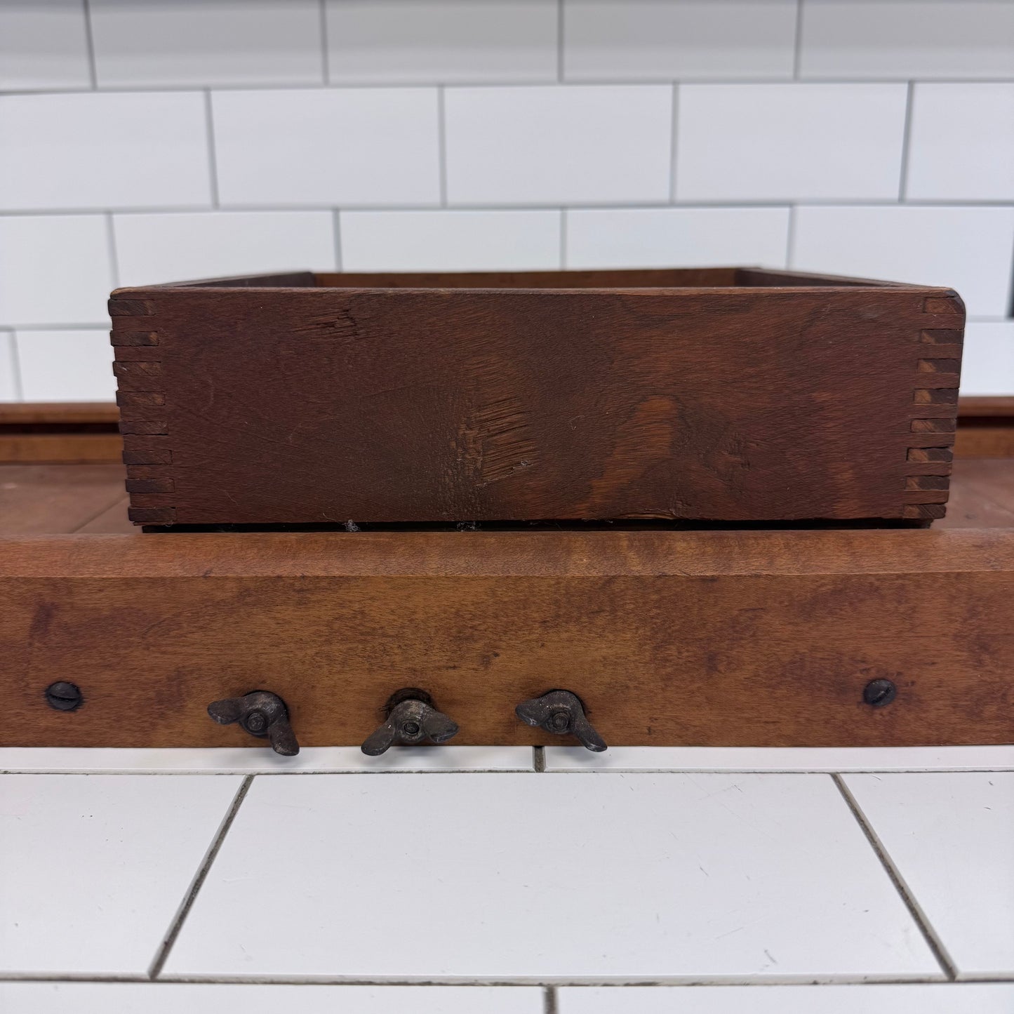 Antique Kraut Cutter Cabbage Slicer with Collection Box