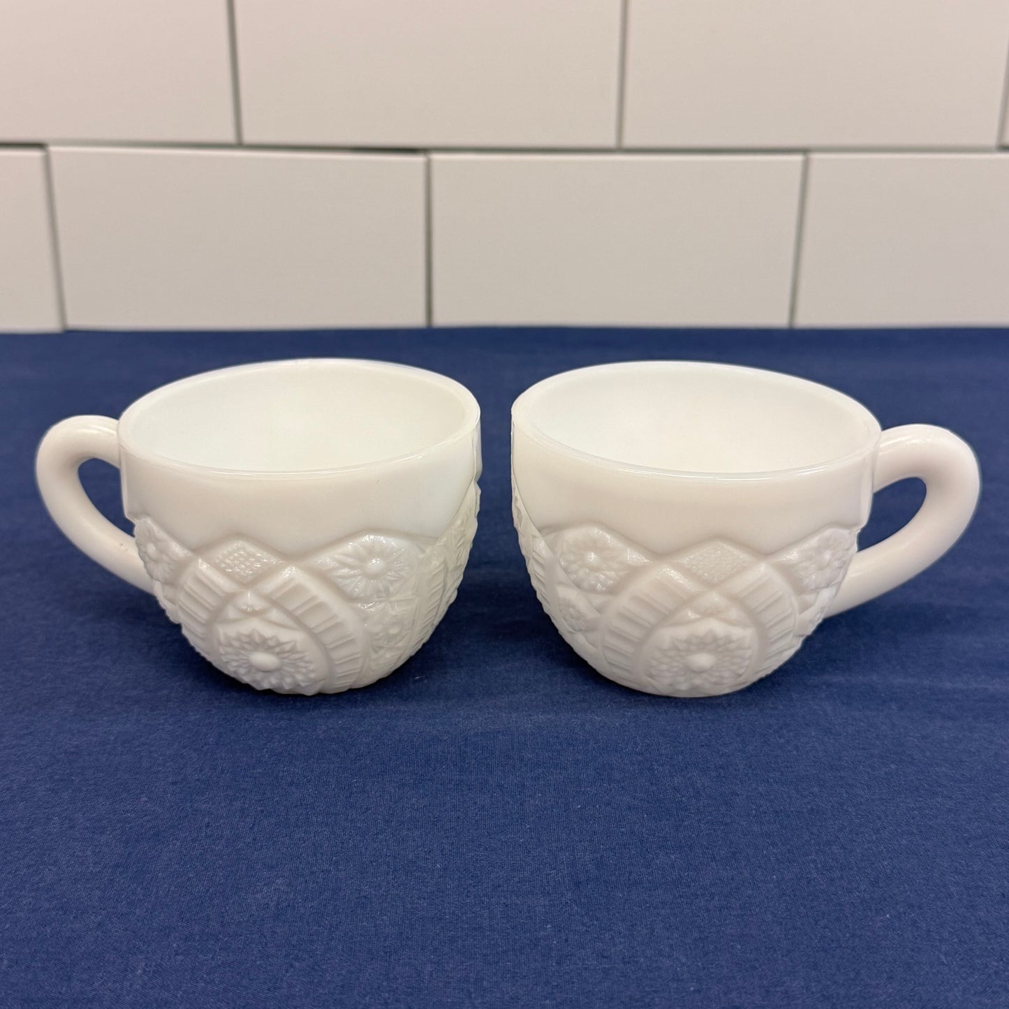 Milk Glass Drinkware Lot McKee Anchor Hocking Hazel-Atlas Vintage 1960s
