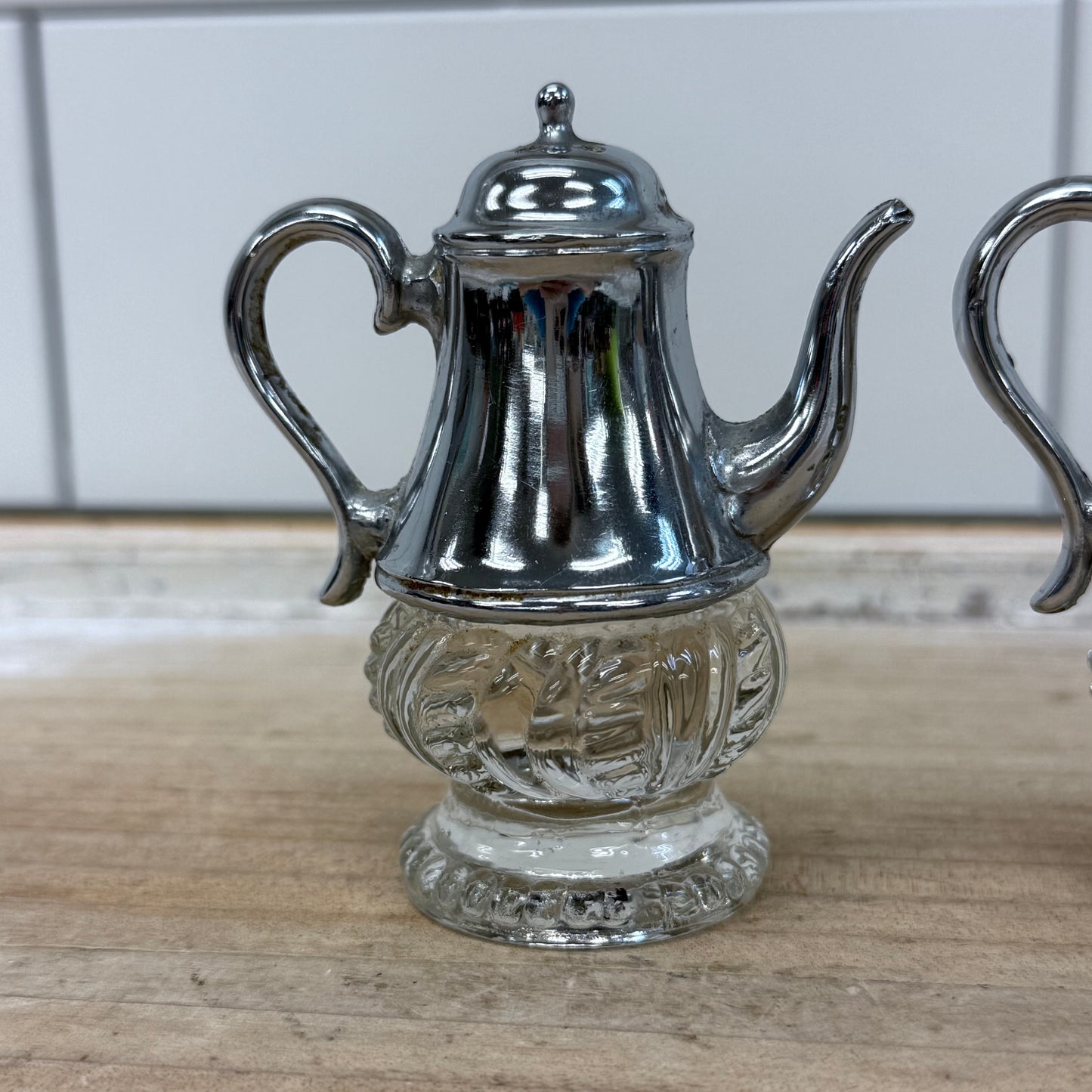 Teapot Salt & Pepper Set, Silver plate