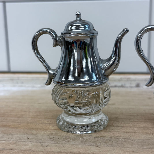 Teapot Salt & Pepper Set, Silver plate
