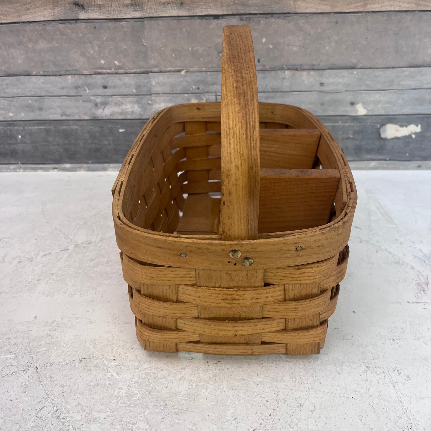 Peterboro Basket Co. Divided Handled Basket