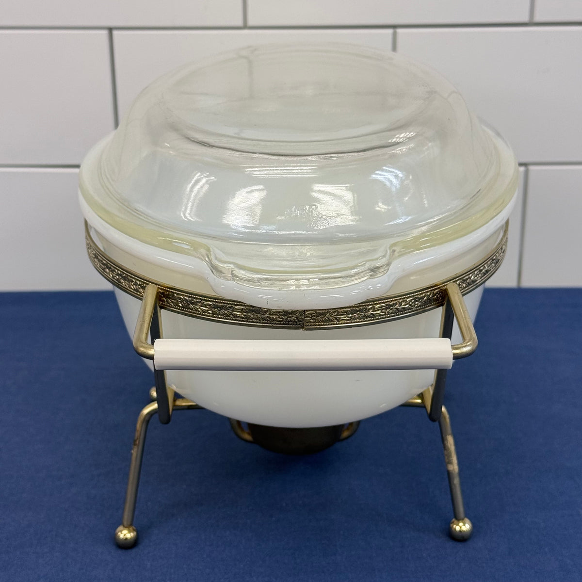 Fire-King Milk Glass Casserole Chafing Dish 1960s