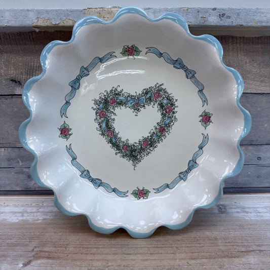 Mary Hughes Celebration of Roses Ceramic Pie Plate
