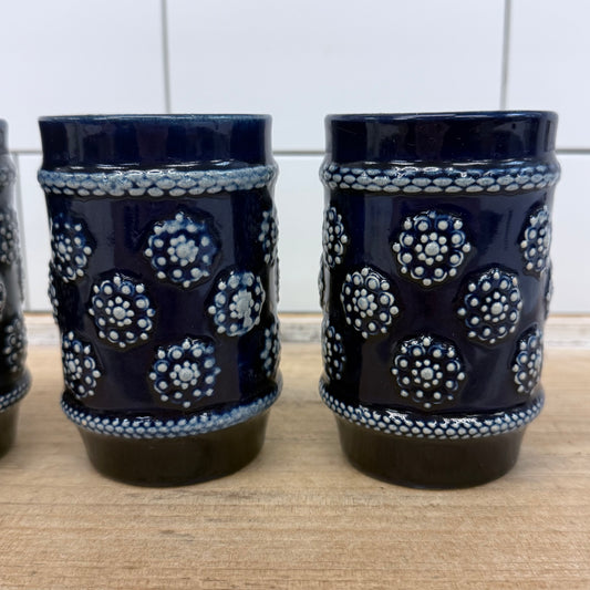 Marzi & Remy Cobalt Blue Stoneware Tumblers Set of 3
