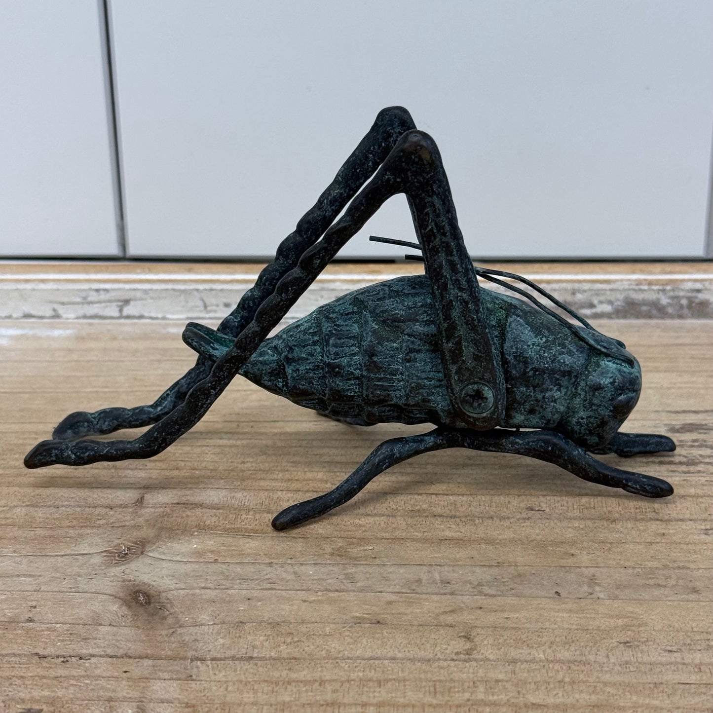 Brass Frog Grasshopper Butterfly Figurine Decor Lot Set of 3