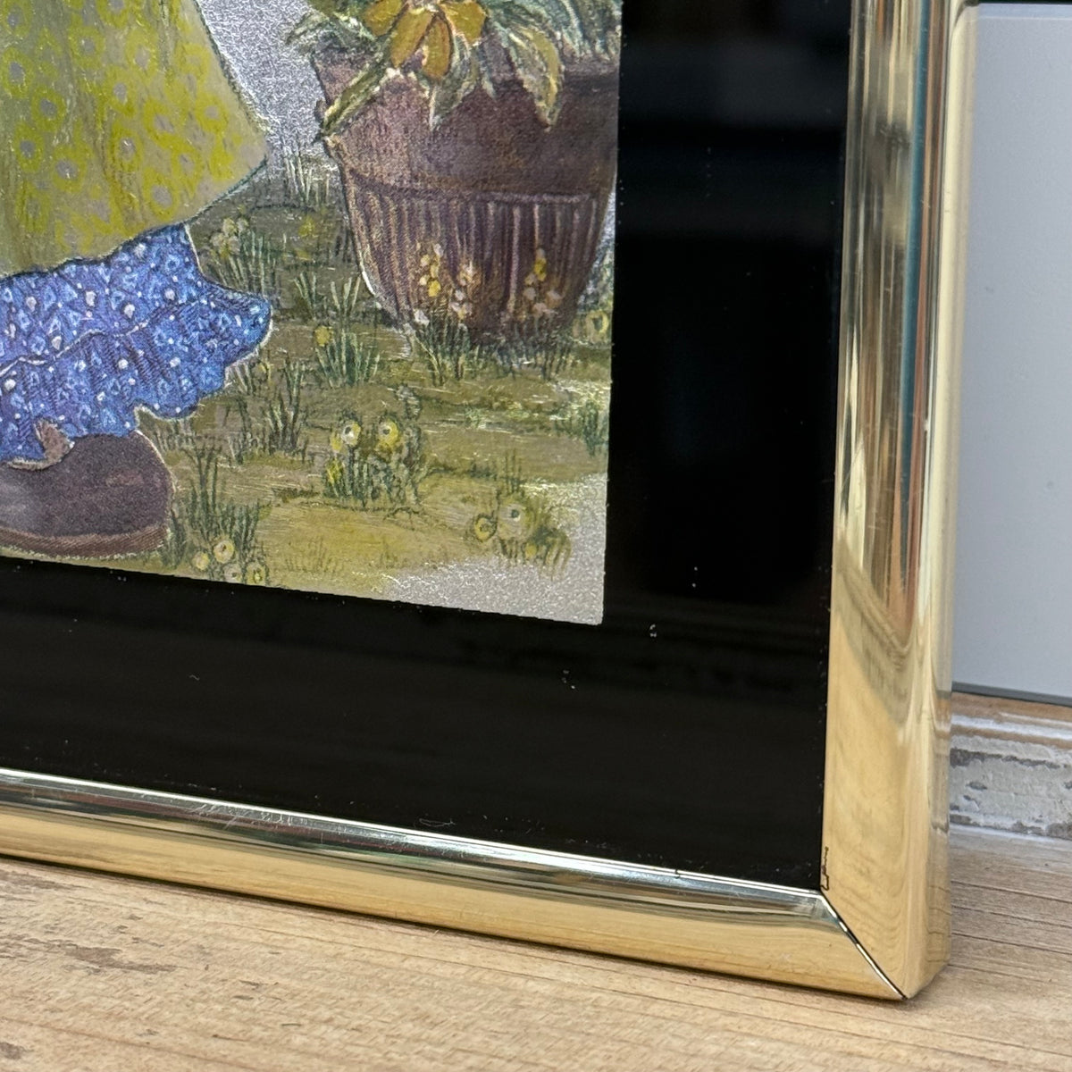 Dufex Foil Print Bonnet Girl Garden Framed Wall Art