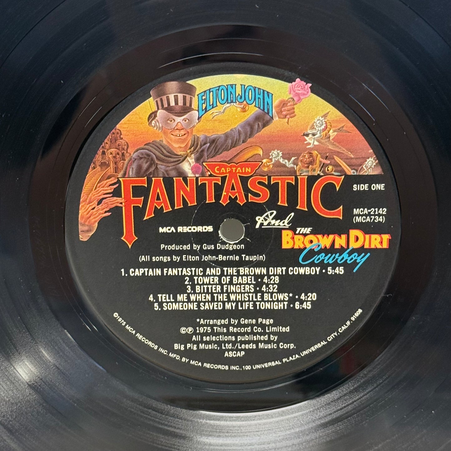 Elton John Captain Fantastic Vinyl Record 1975 #MCA-2142