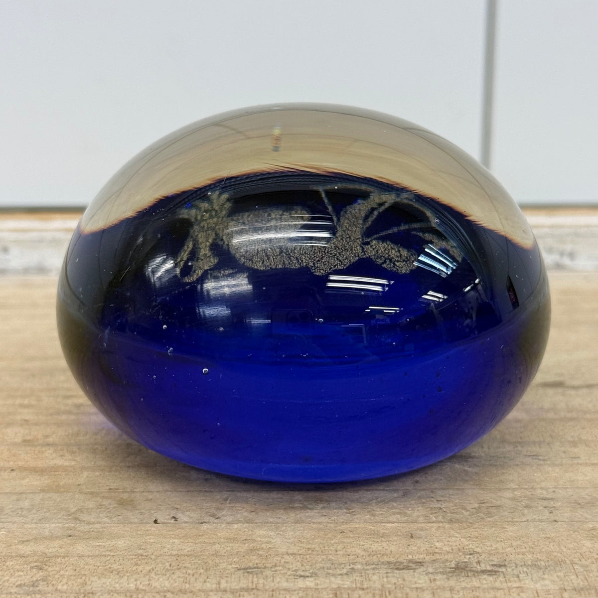 Murano Sagittarius Zodiac Cobalt Blue Art Glass Paperweight 1960s