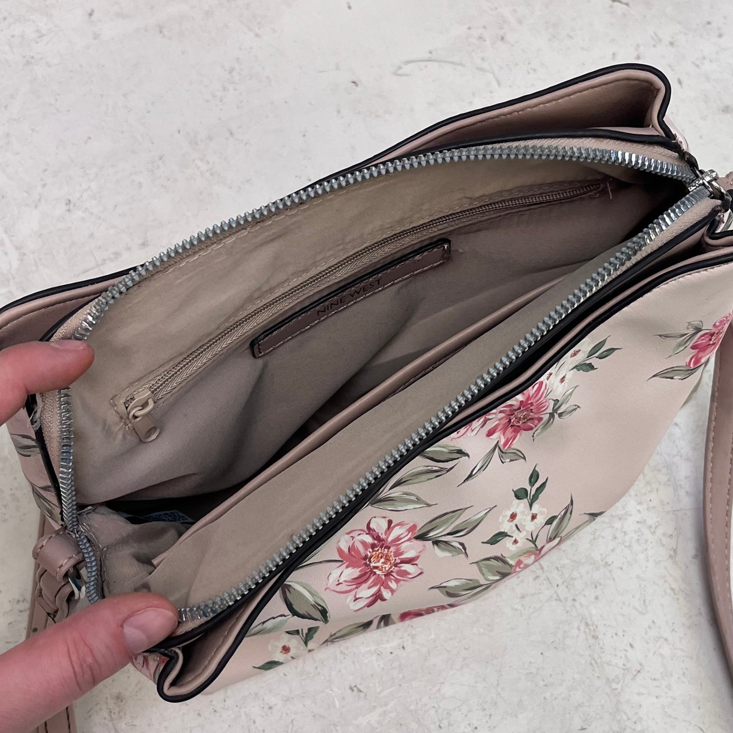 Nine West Floral Faux Leather Shoulder Bag