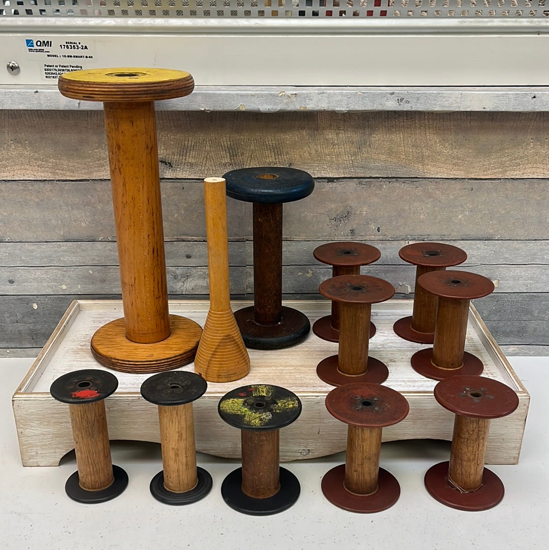 Vintage Wooden Bobbin Selection