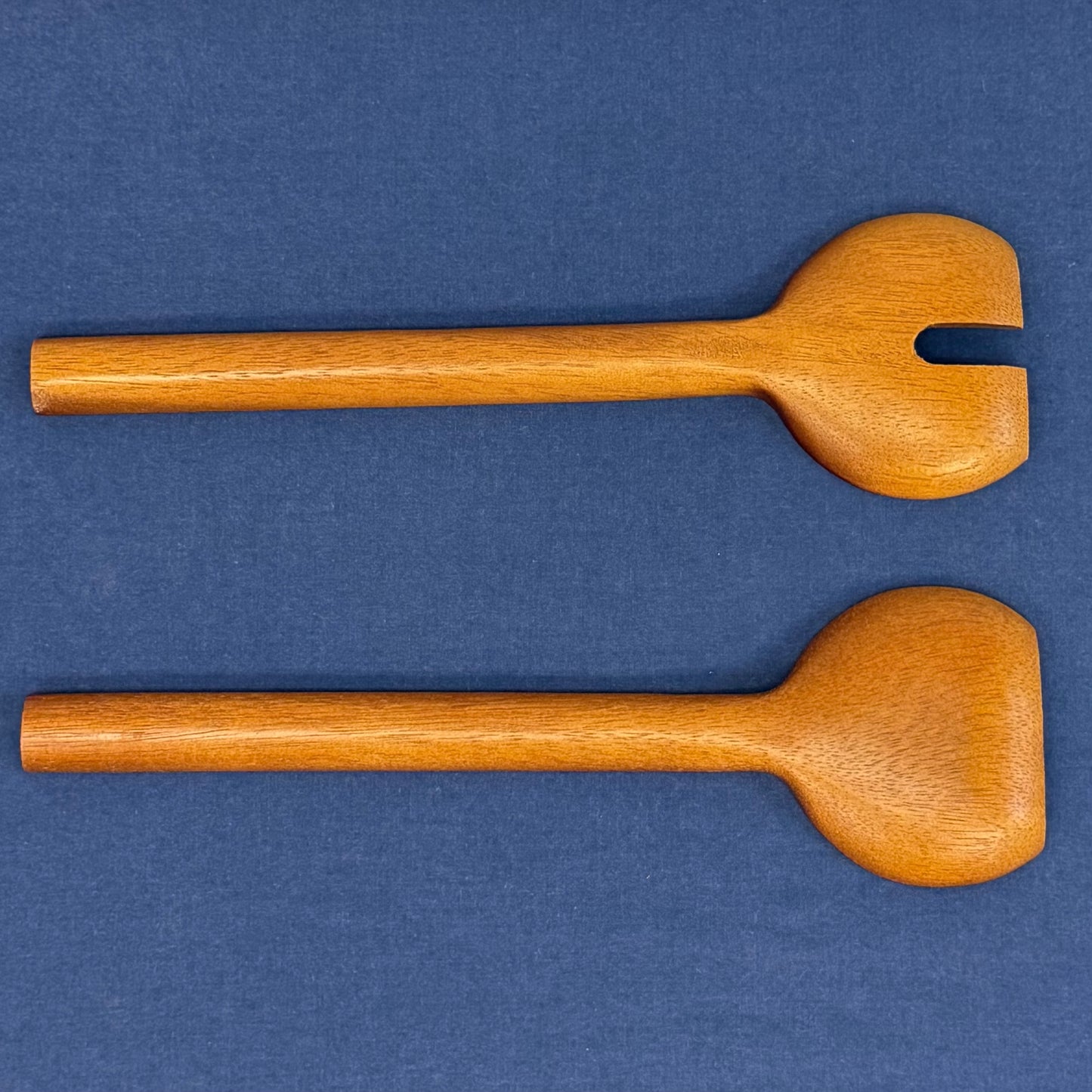 Nambé Cooper Salad Bowl Set Acacia Glass & Utensils