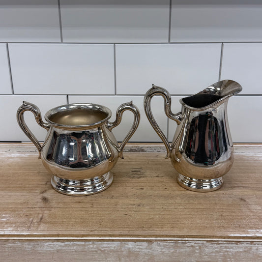 Reed & Barton Jamestown Silverplate Sugar & Creamer Set