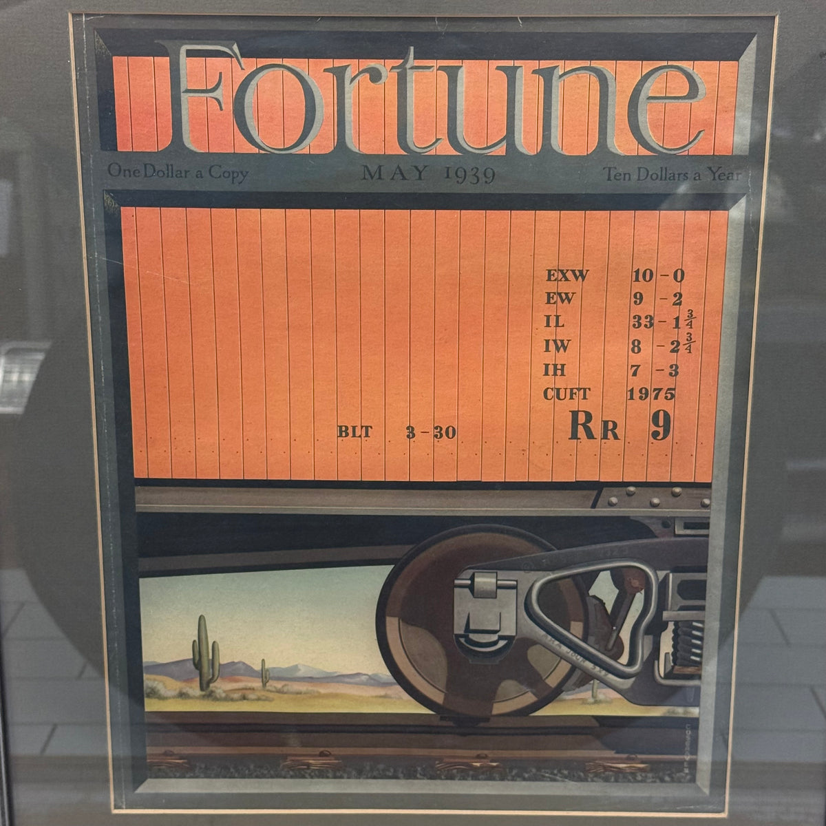 Fortune Magazine May 1939 Boxcar Cover Framed