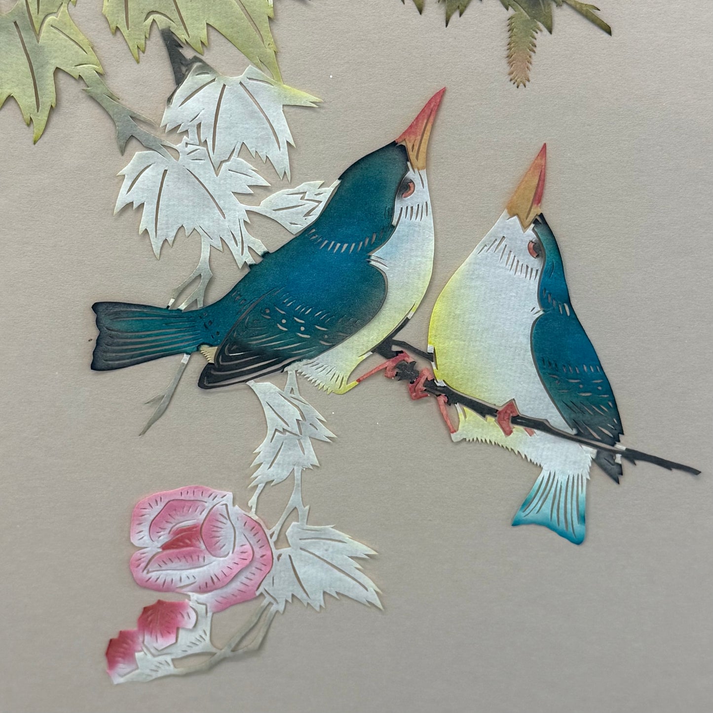 Chinese Cut Paper Art Flower & Bird