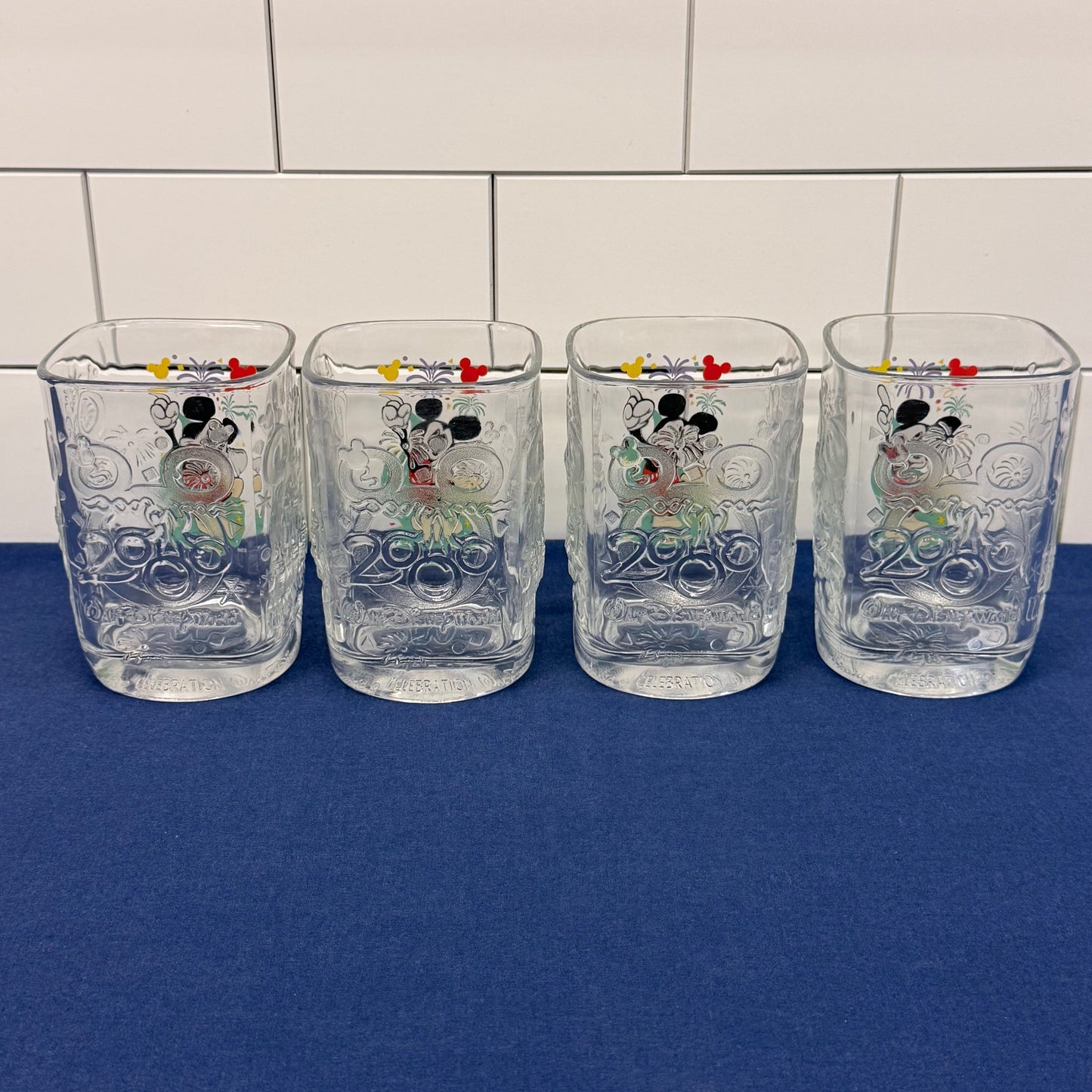 McDonald's Disney World Celebration 2000 Magic Kingdom Glasses Set of 4