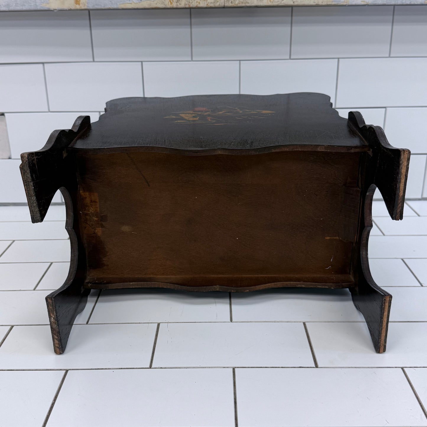 Magazine Rack Hand Painted Vintage 1960s