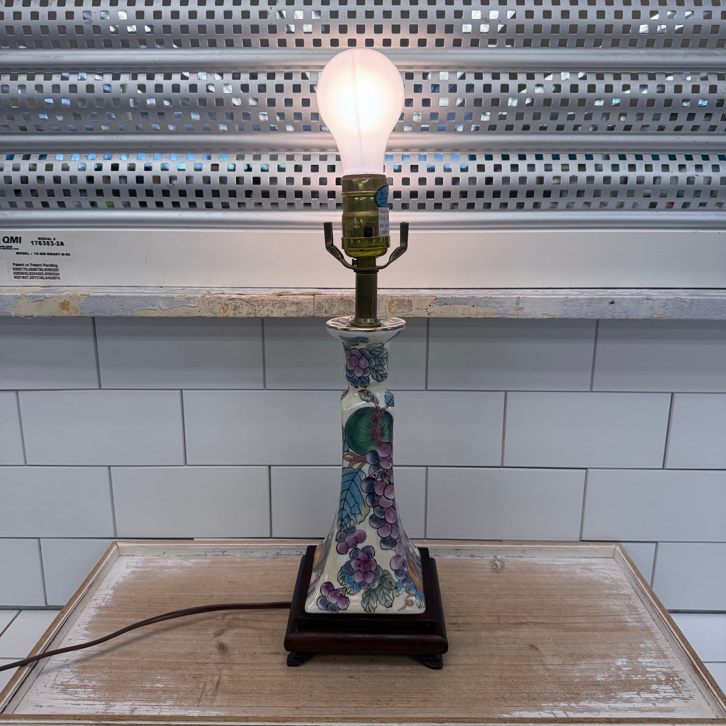 Chinoiserie Style Ceramic Table Lamp Fruit Motif