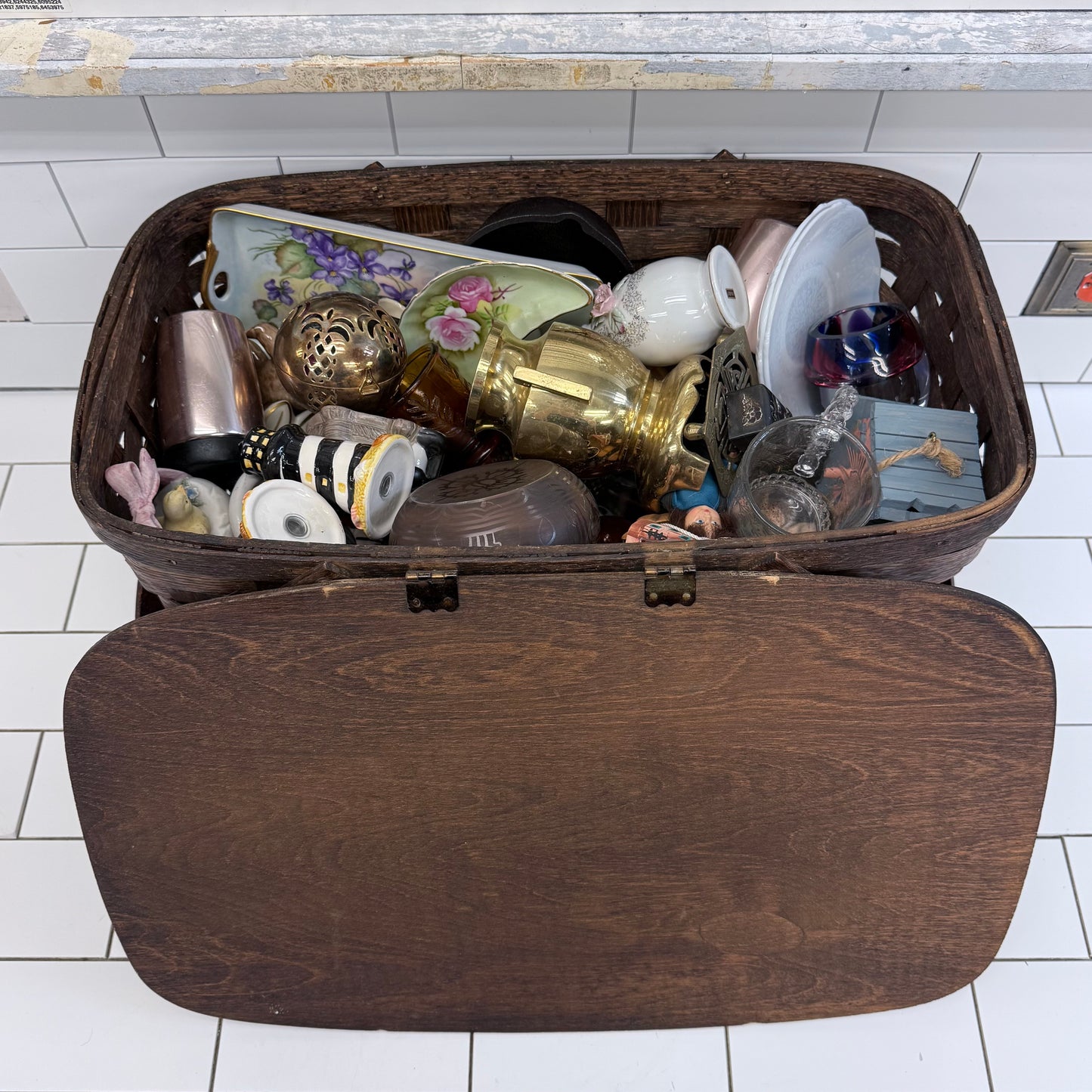 Mystery Estate Basket Vintage Collectibles, 27 Lbs