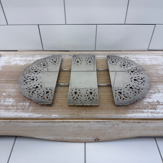 Expandable Pierced Silver Plated Trivet Hot Plate