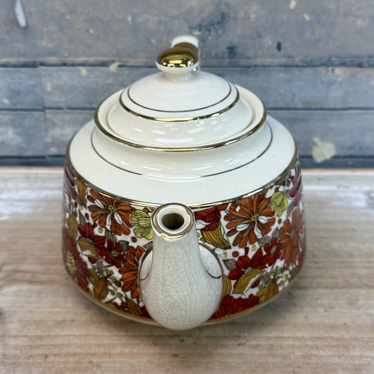 Sadler Floral Porcelain Teapot, Rare Pattern 1940s