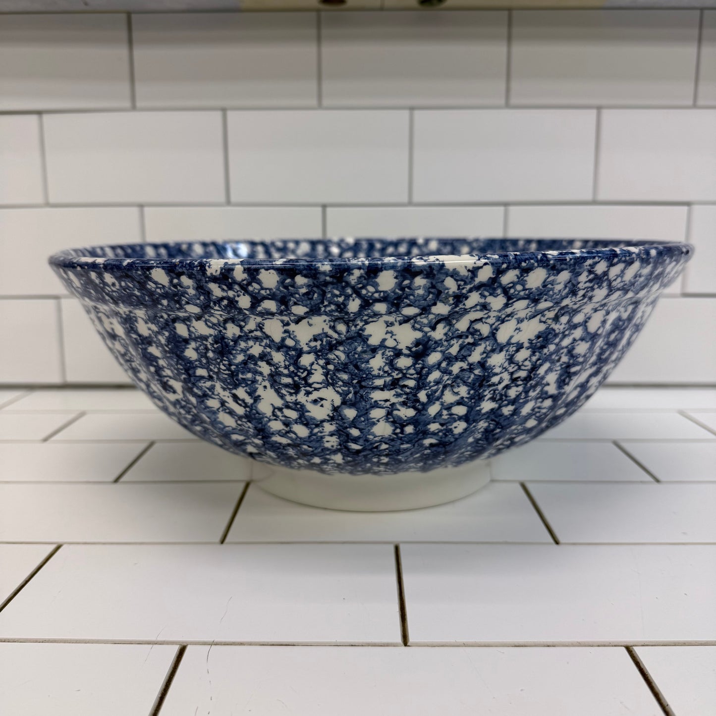 Roma Inc Italian Blue Spongeware Serving Bowl