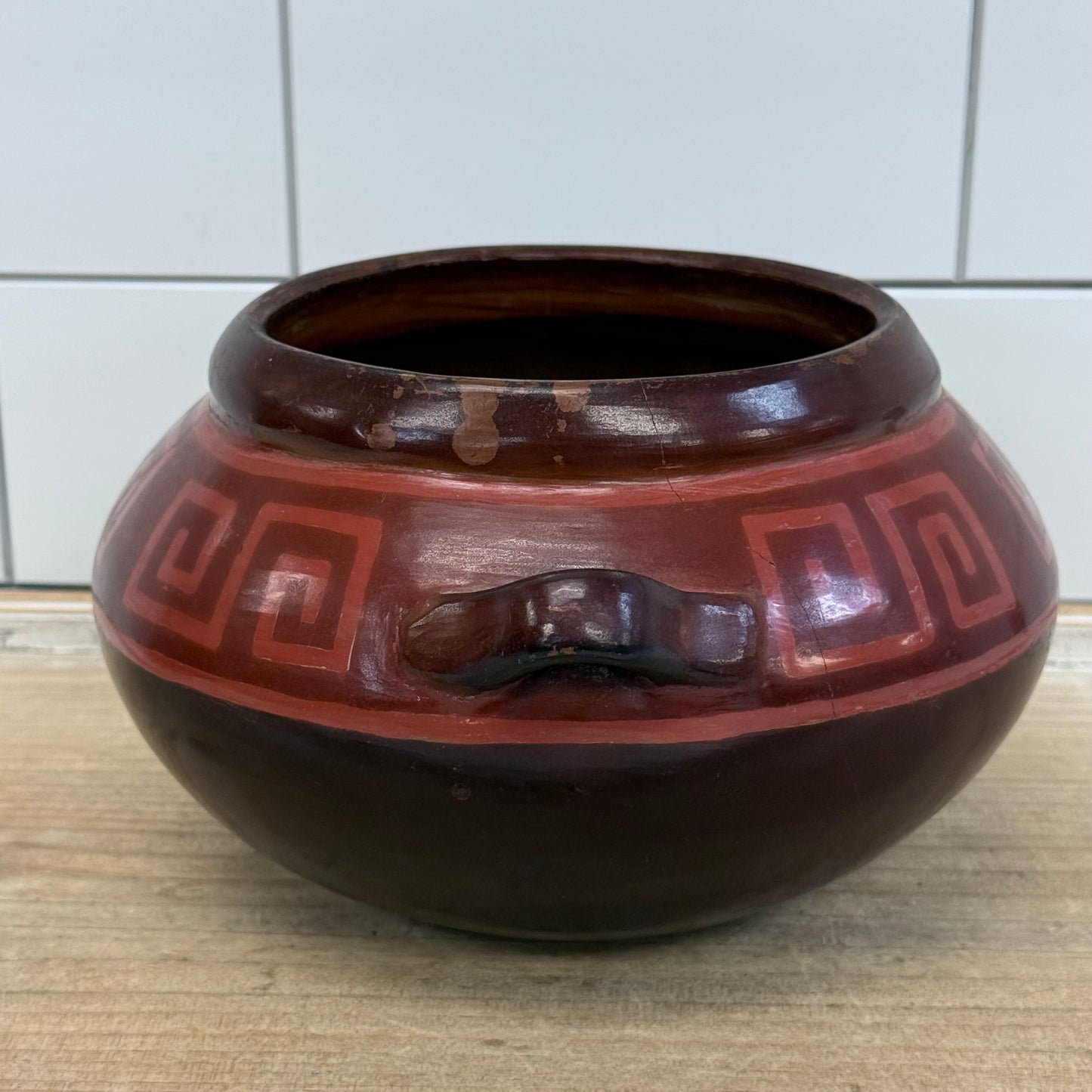 Peruvian Handcrafted Ceramic Bowl Signed Juana Sosa