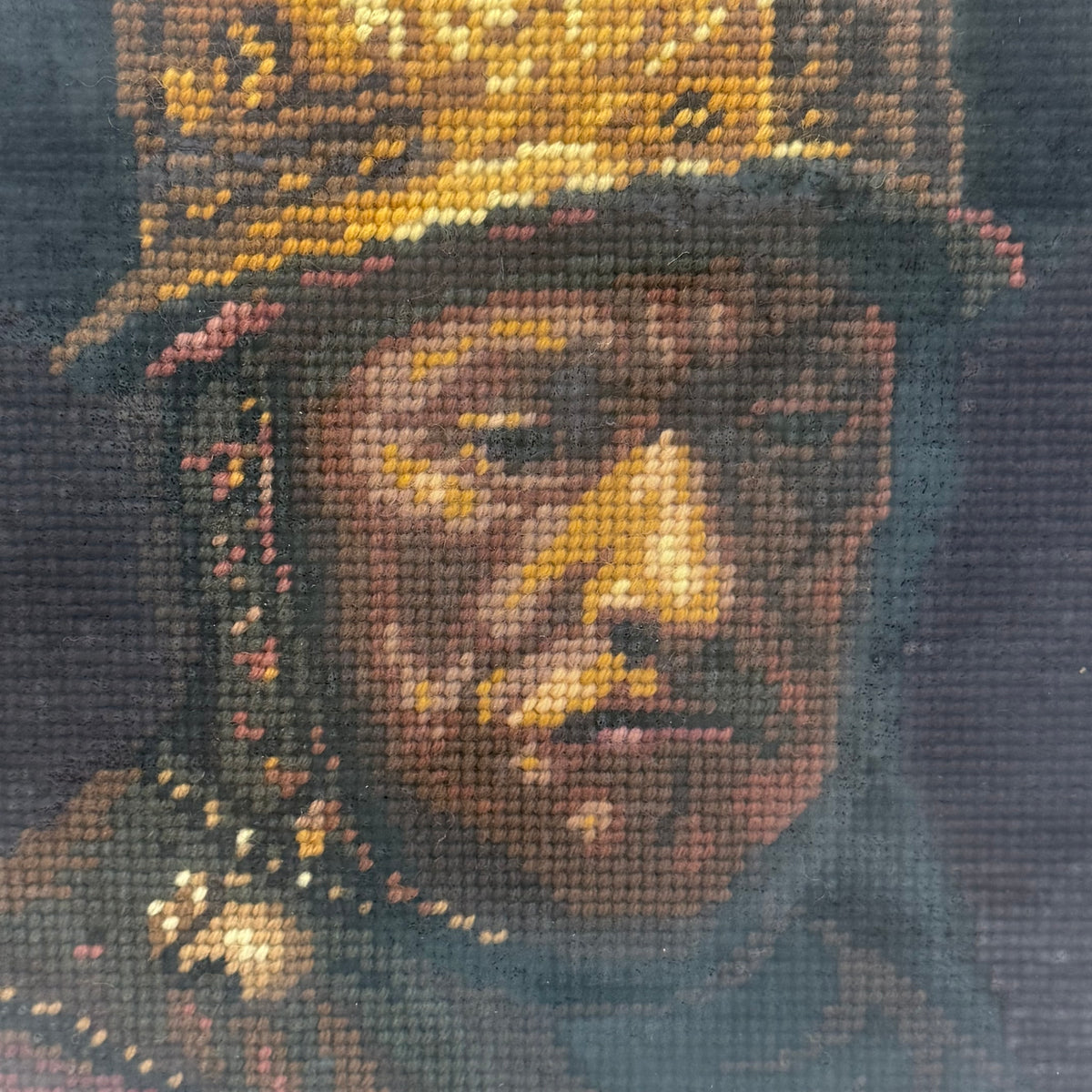 The Man with the Golden Helmet Framed Needlepoint Art 1977