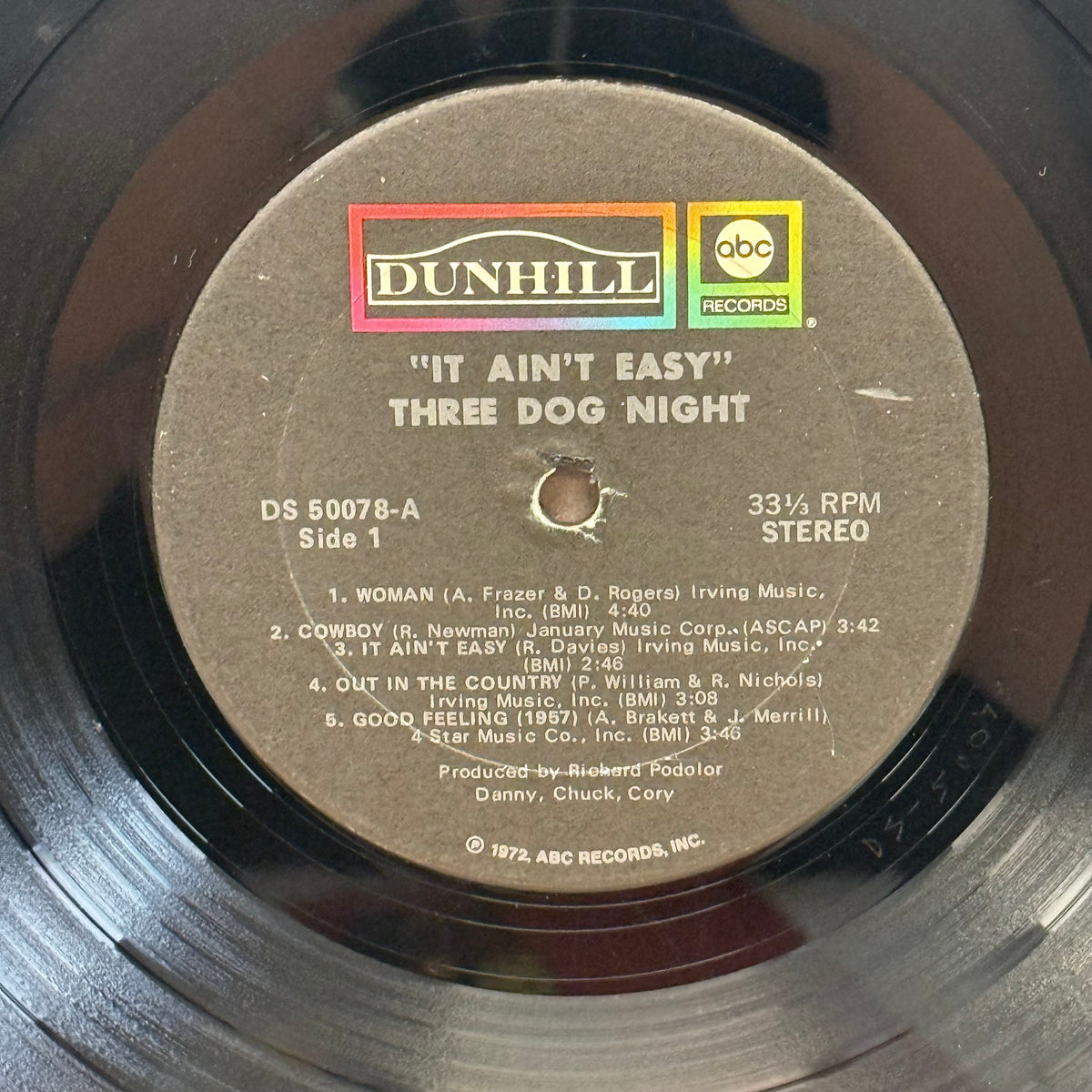 Three Dog Night It Ain’t Easy Vinyl Record, 1970 - DS 50078