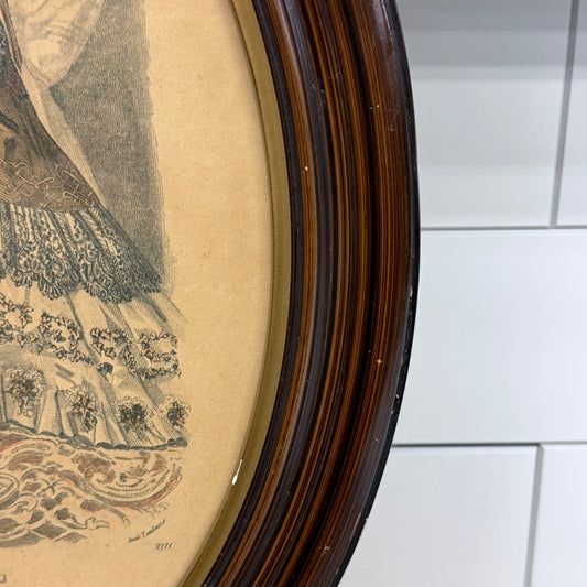 Le Follet French Fashion Art Print Oval Frame
