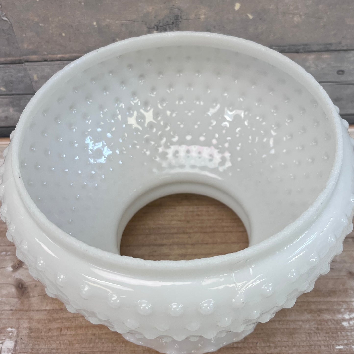 Brass Electric Lamp with Milk Glass Hobnail Shade, 1970s