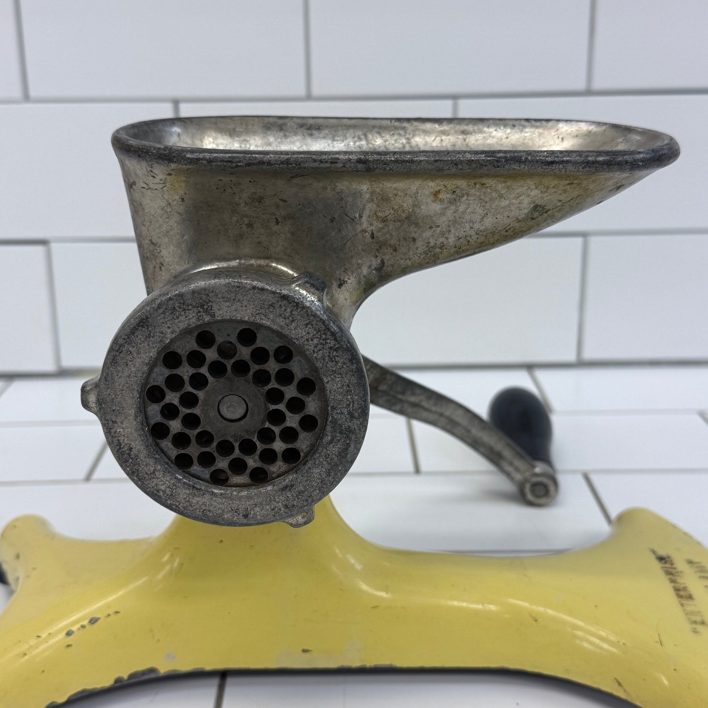 Enterprise No-Clamp Cast Iron Hand Crank Meat Grinder