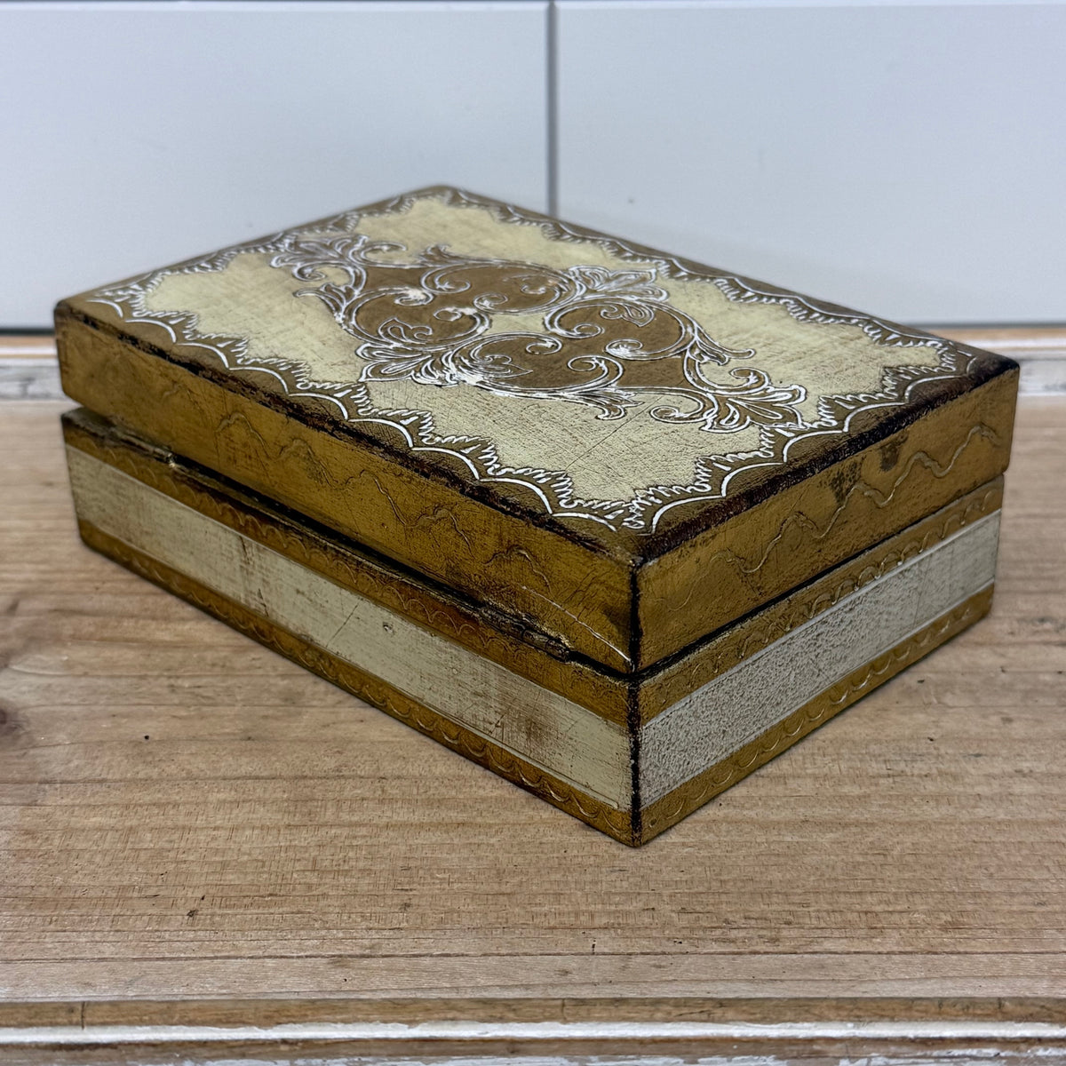 Italian Florentine Giltwood Desk Organizer Set