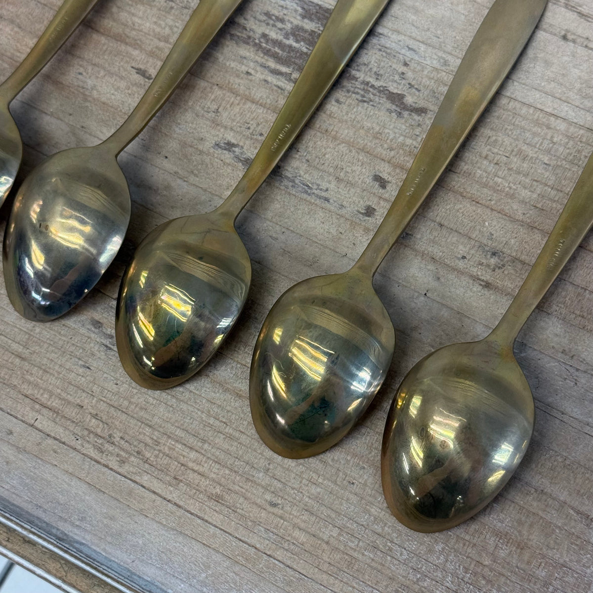 Fabulous Things Brass Teaspoons Set of 6 Boxed