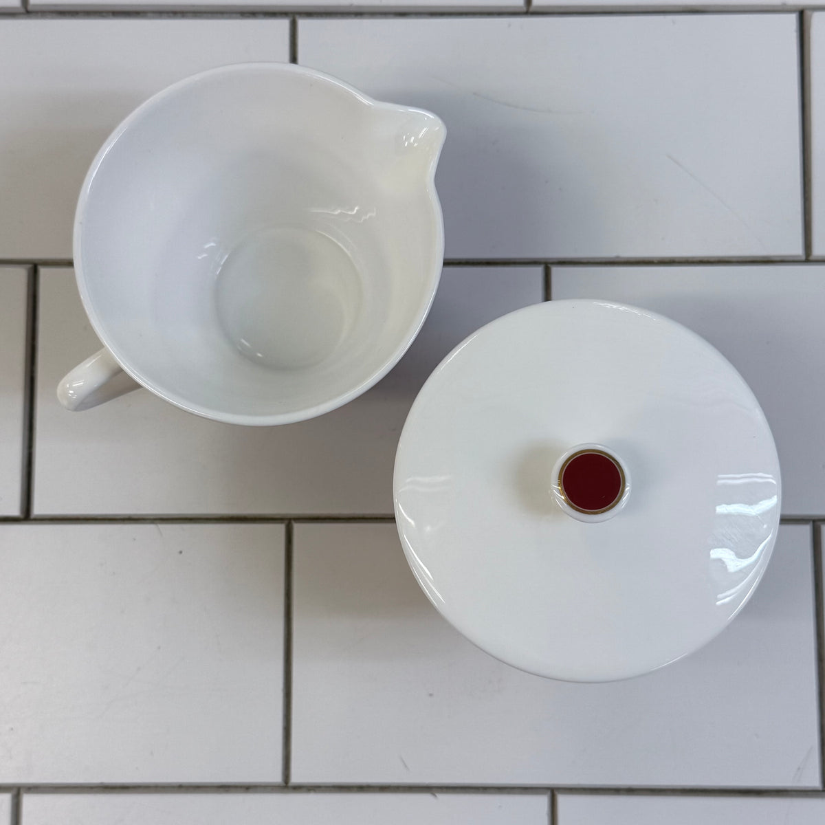 Nikko Burgundy Bone China Creamer & Lidded Sugar Bowl Set