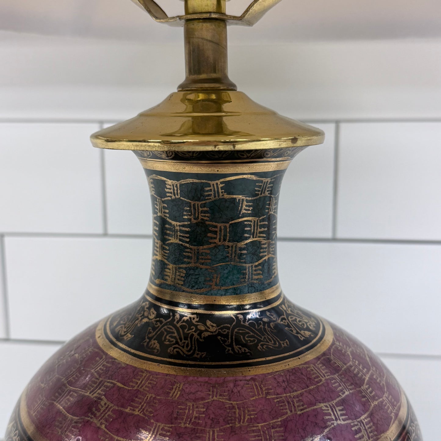 Chinoiserie Table Lamp Mid Century Hollywood Regency