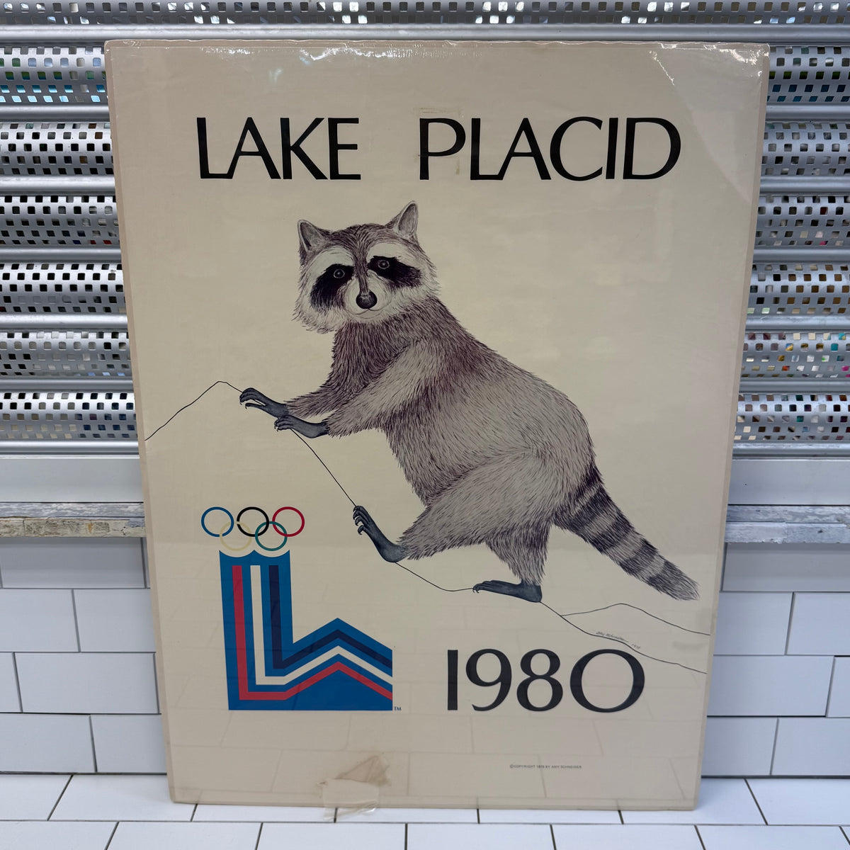 Lake Placid Olympics Roni Raccoon Original Poster 1980