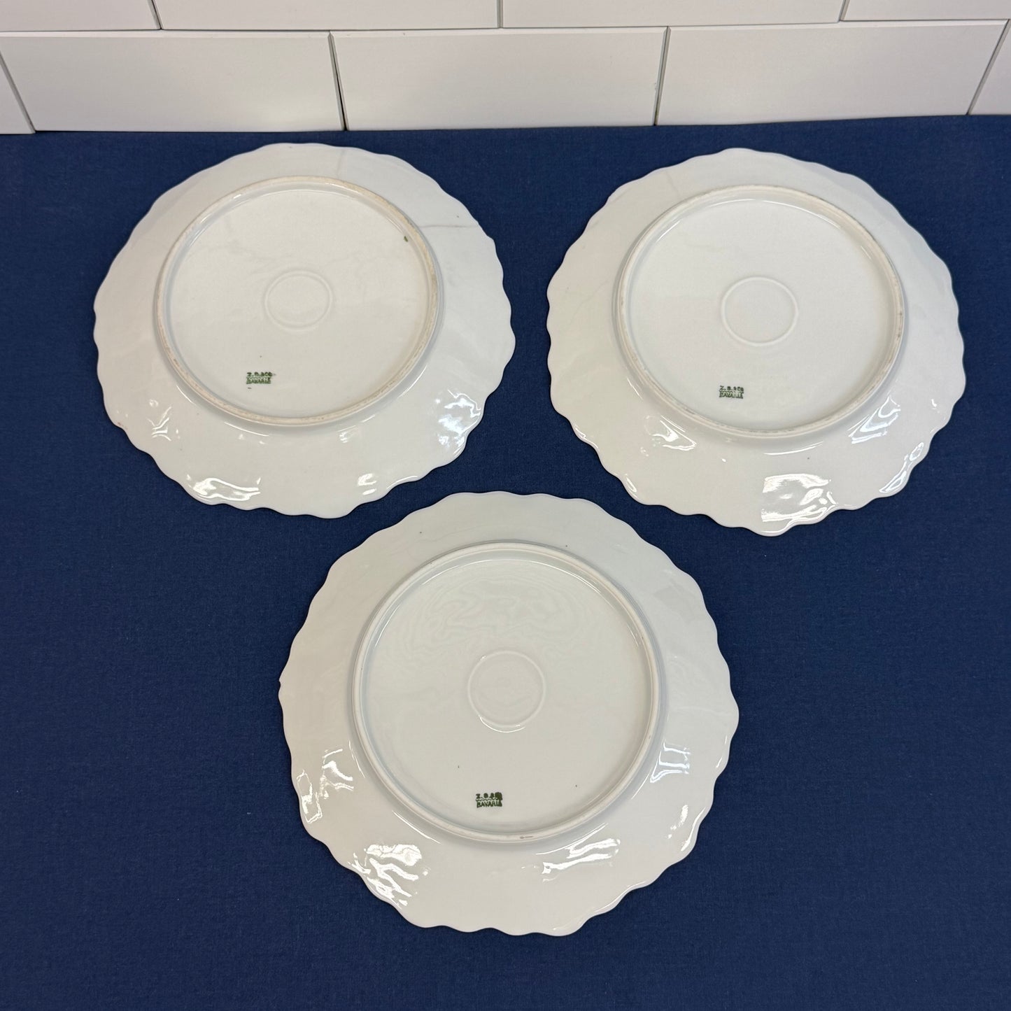 Antique Z.S. & Co. Bavaria Pink Rose Salad Plates Set of 3