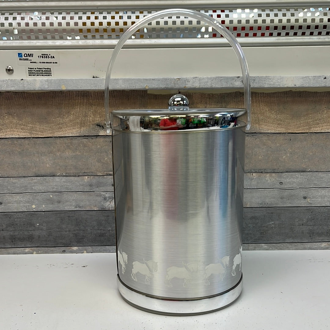 Vintage Georges Briard Chrome & Lucite  Ice Bucket, 1970s