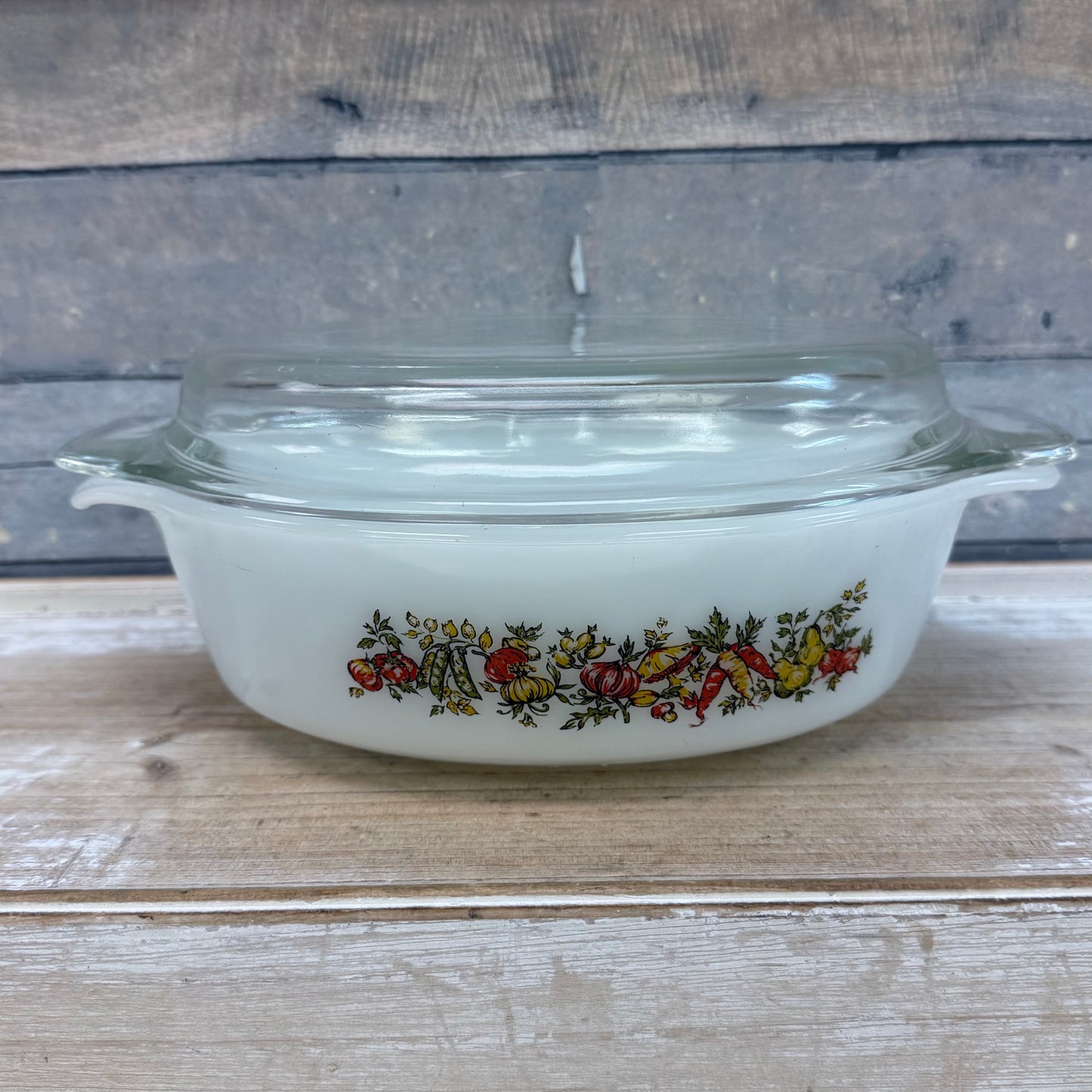 Hocking & Fire King Harvest Vegetable  Casserole Dish, Set of 2