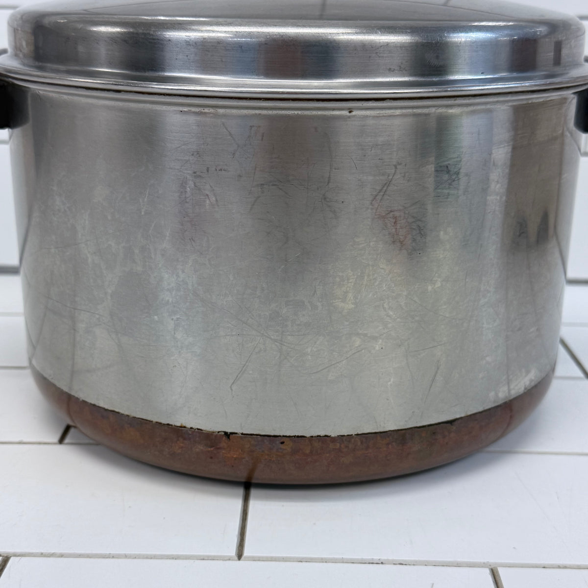 Flint Ekco 6.5 Qt Copper Bottom Stainless Stockpot with Lid