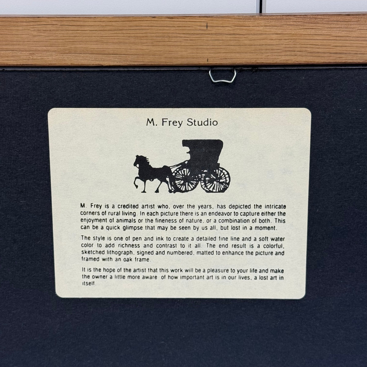 M. Frey Lithograph Signed Numbered Americana Art